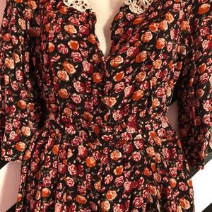 Liz Roberts (Liz Petites) 90’s Elaine Style Dress Rose Print